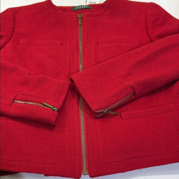 Lauren Ralph Lauren Red Petite Jacket - Picture 14 of 16